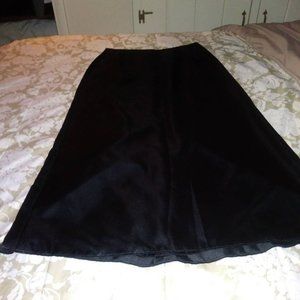JS Signature Black Satin A-line Maxi Skirt
